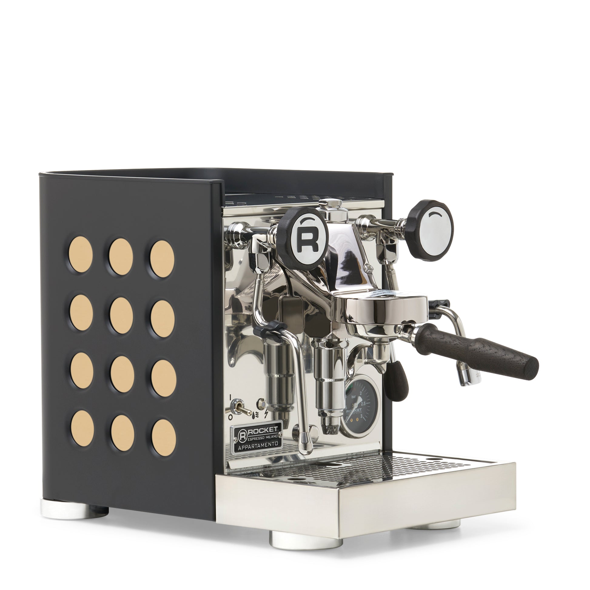 Rocket Espresso Appartamento TCA Espresso Machine - Black with Black Stripe