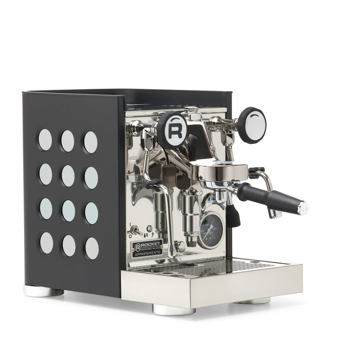 Rocket Espresso Appartamento TCA Espresso Machine - Black with Black Stripe