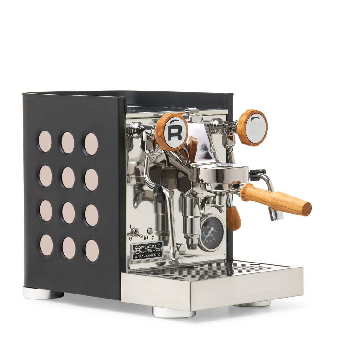 Rocket Espresso Appartamento TCA Espresso Machine - Black with Black Stripe