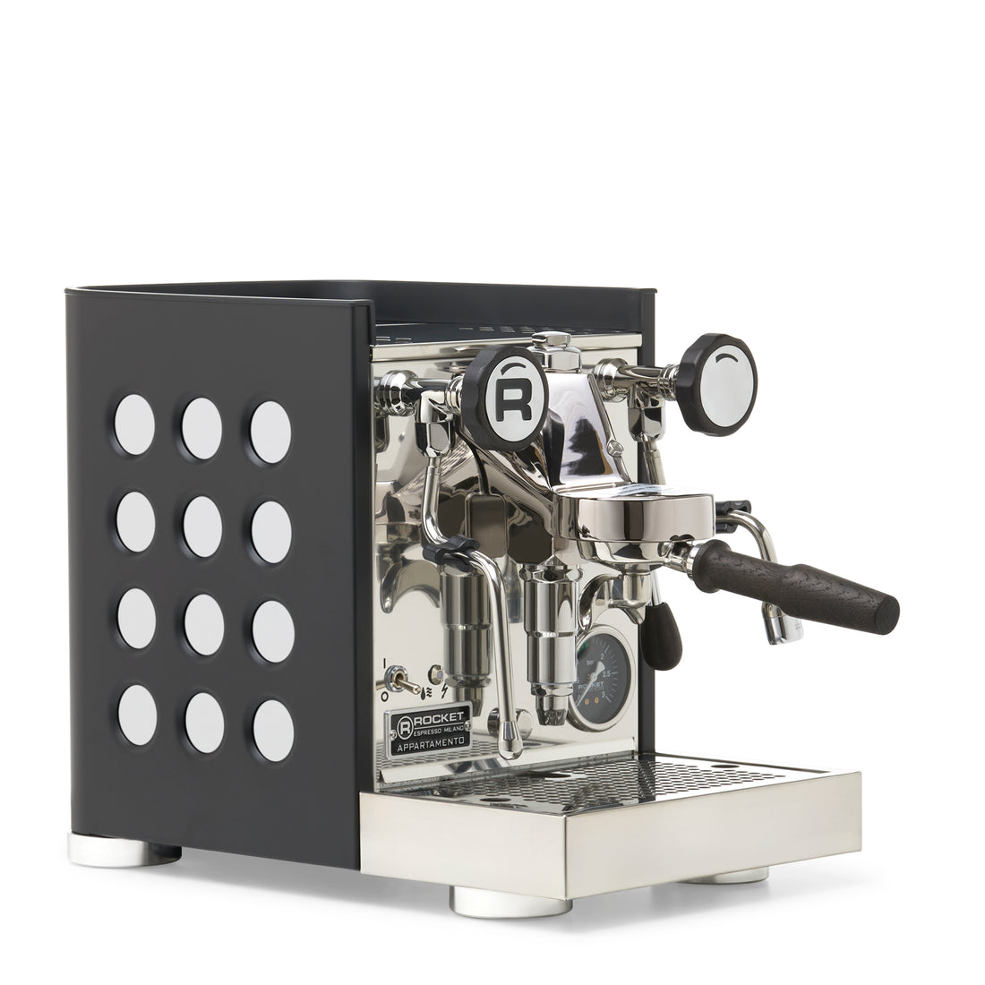 Rocket Espresso Appartamento TCA Espresso Machine - Black with Black Stripe