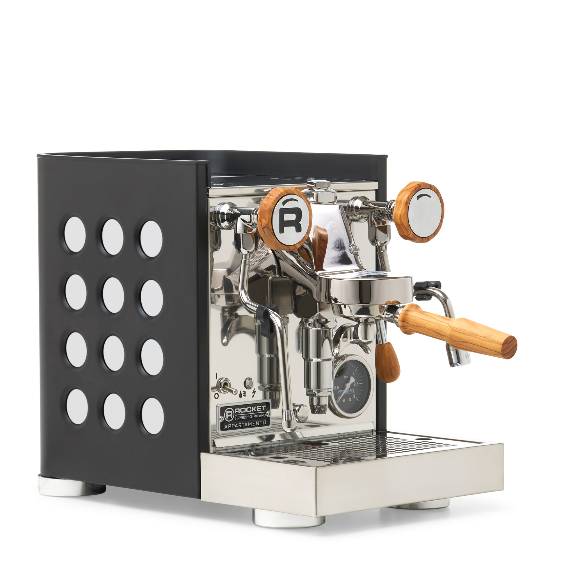 Rocket Espresso Appartamento TCA Espresso Machine - Black with Black Stripe