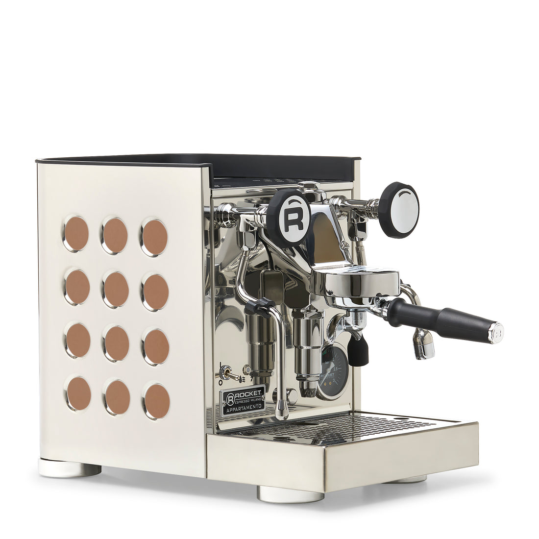 Rocket Espresso Appartamento TCA Espresso Machine - Stainless Steel with Black Stripe