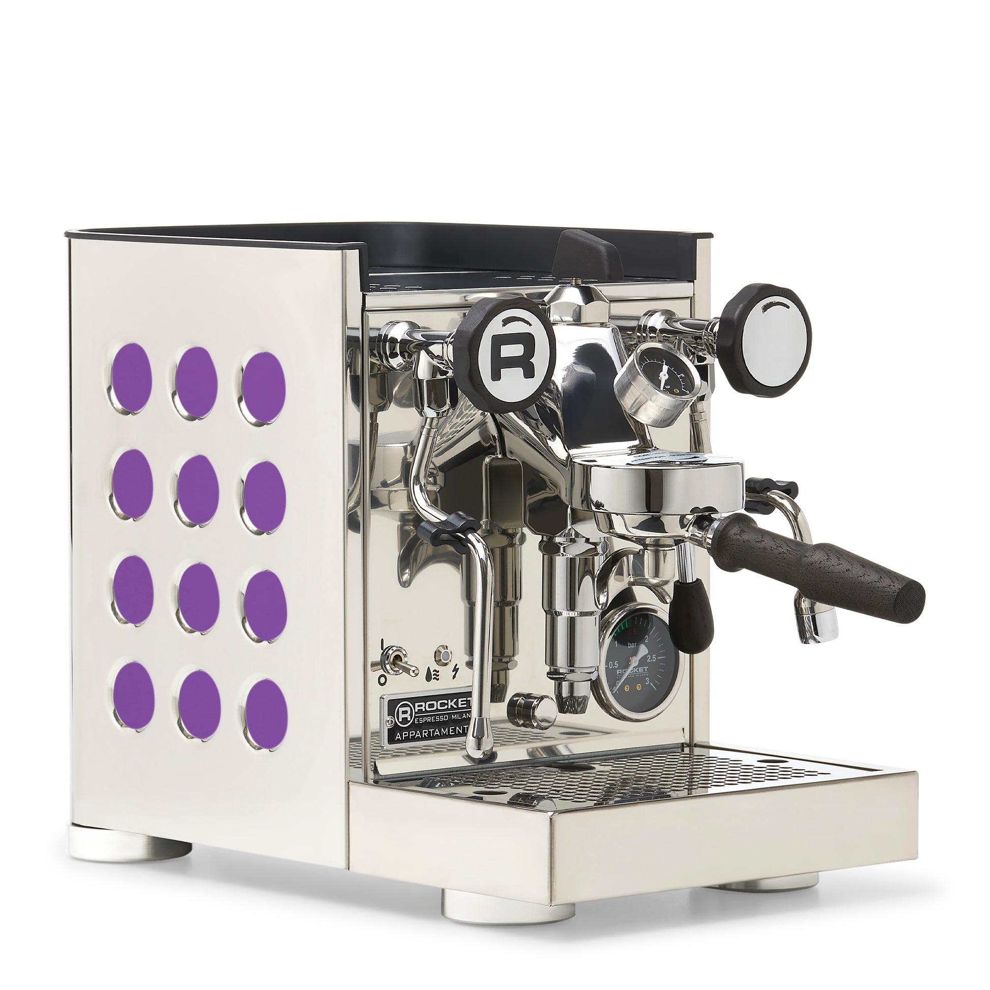 Rocket Espresso Appartamento TCA Espresso Machine - Stainless Steel with Black Stripe