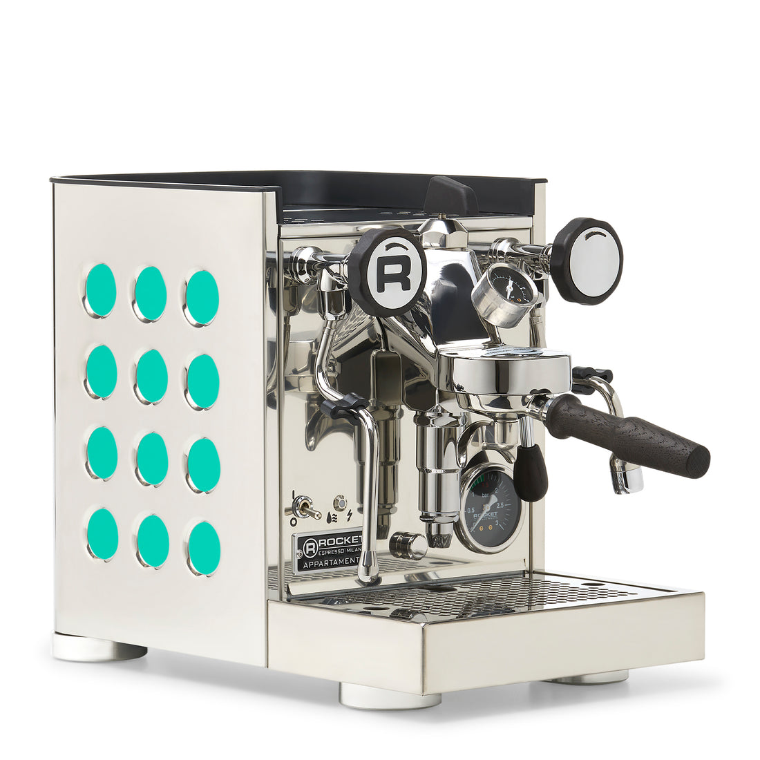 Rocket Espresso Appartamento TCA Espresso Machine - Stainless Steel with Black Stripe