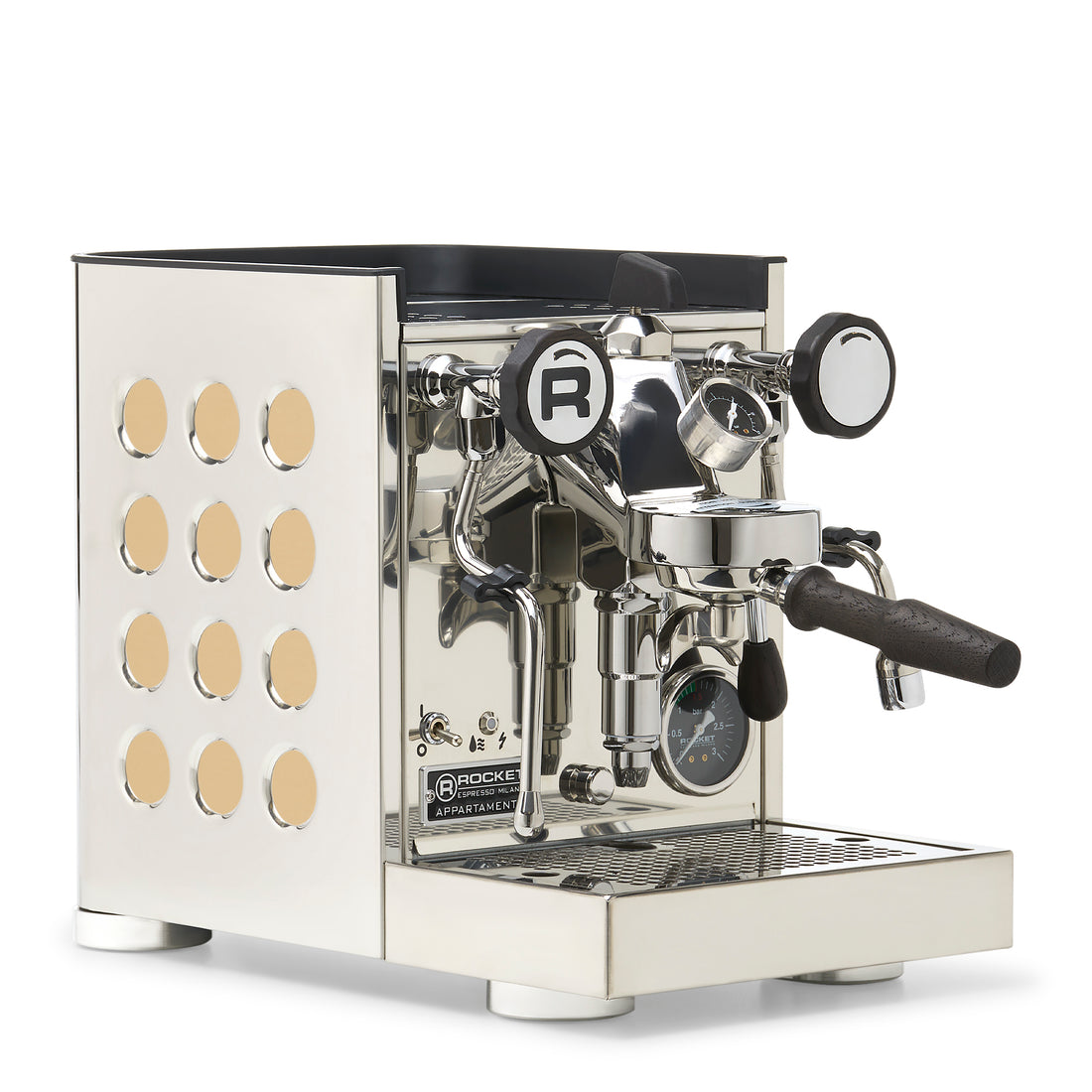 Rocket Espresso Appartamento TCA Espresso Machine - Stainless Steel with Black Stripe