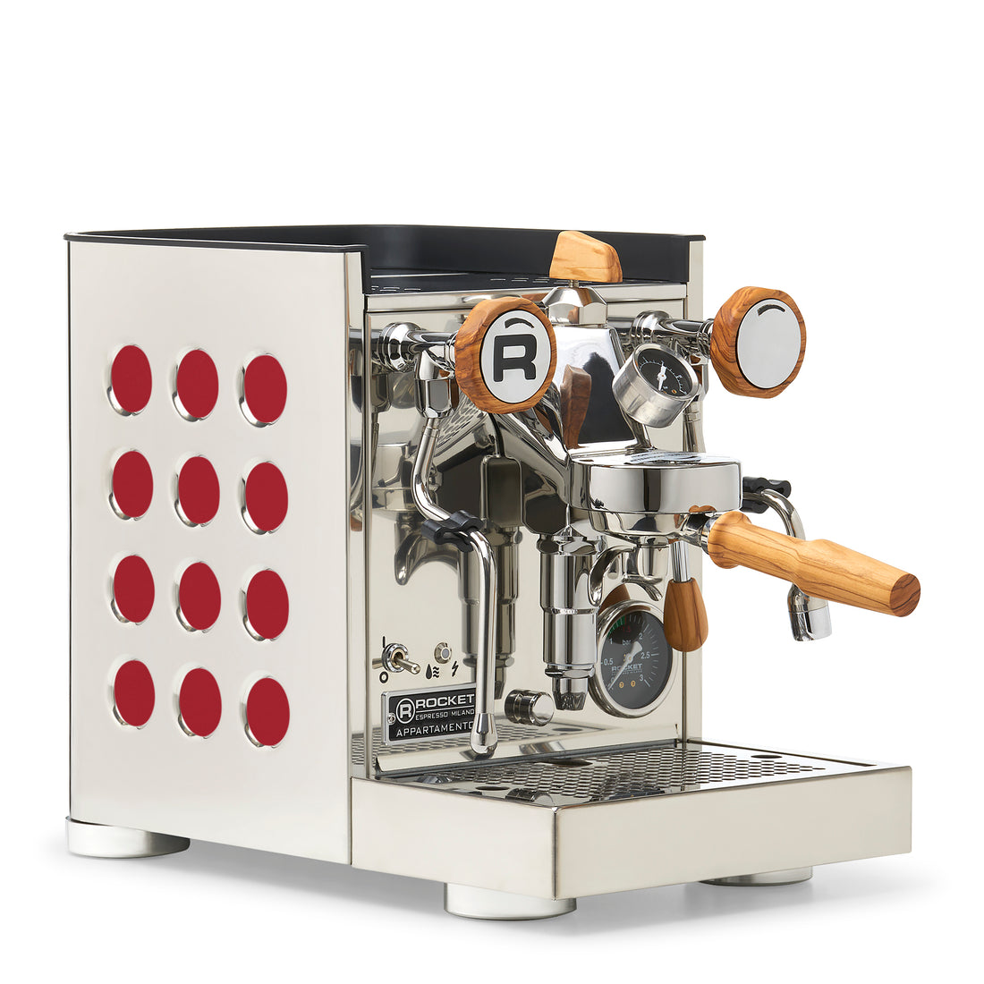 Rocket Espresso Appartamento TCA Espresso Machine - Stainless Steel with Black Stripe