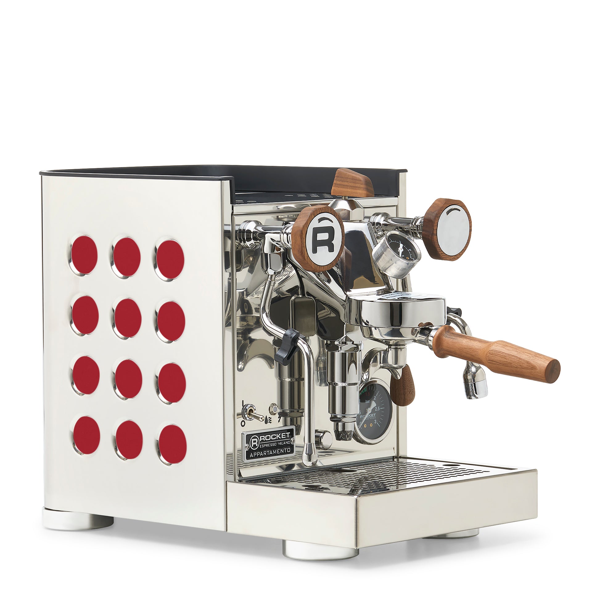 Rocket Espresso Appartamento TCA Espresso Machine - Stainless Steel with Black Stripe