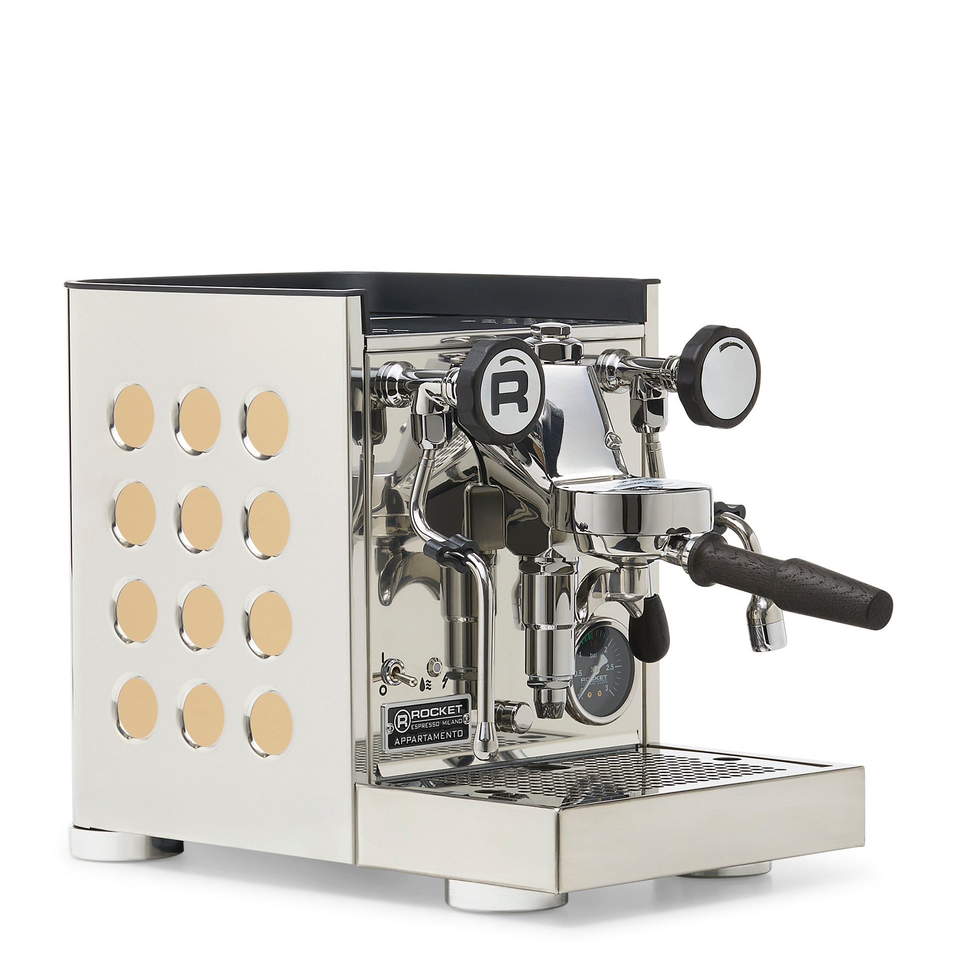 Rocket Espresso Appartamento TCA Espresso Machine - Stainless Steel with Black Stripe