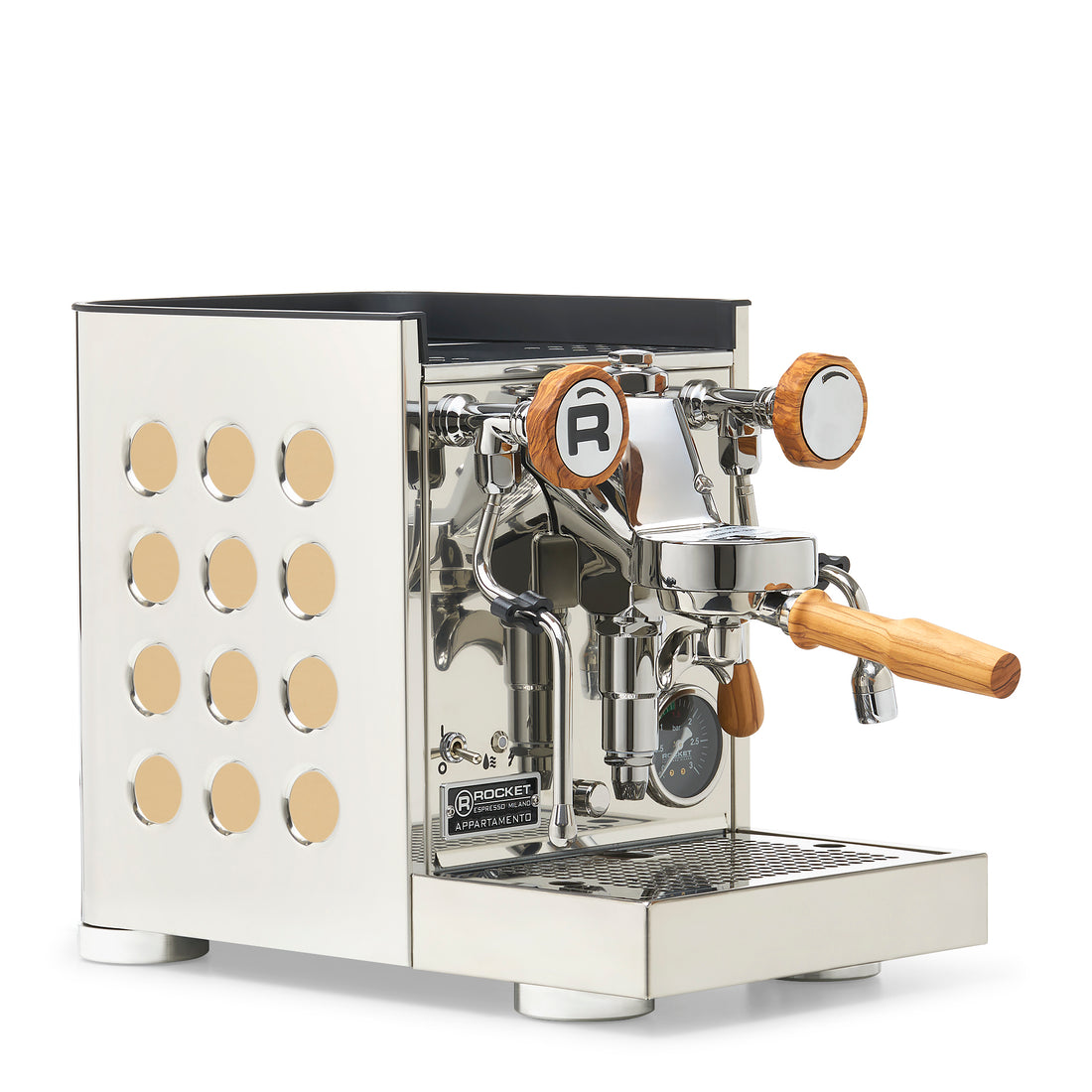 Rocket Espresso Appartamento TCA Espresso Machine - Stainless Steel with Black Stripe