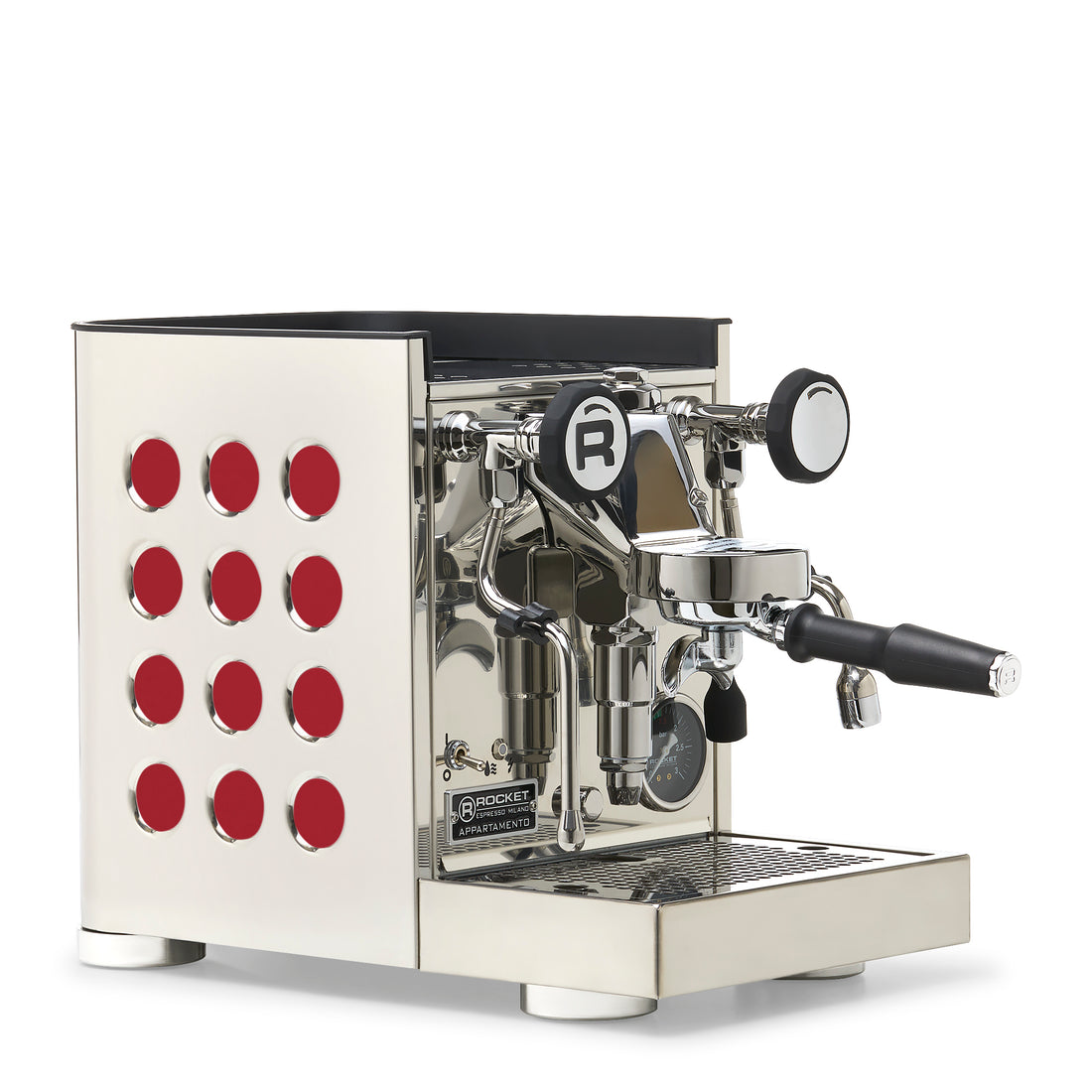 Rocket Espresso Appartamento TCA Espresso Machine - Stainless Steel with Black Stripe