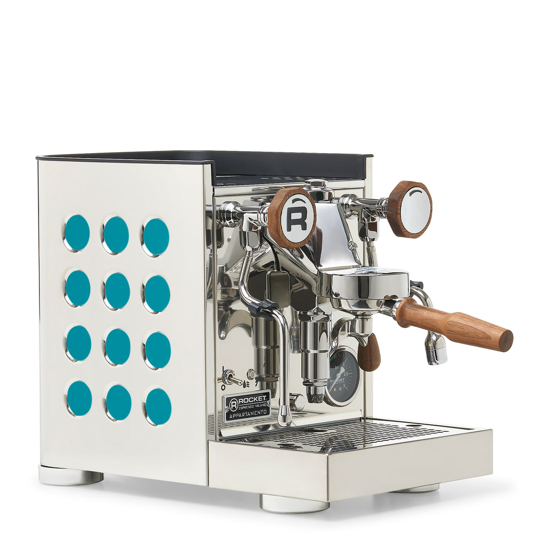 Rocket Espresso Appartamento TCA Espresso Machine - Stainless Steel with White Stripe