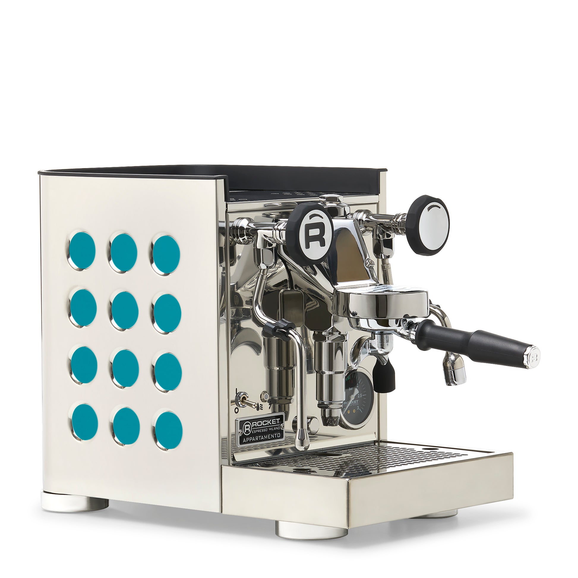 Rocket Espresso Appartamento TCA Espresso Machine - Stainless Steel with White Stripe