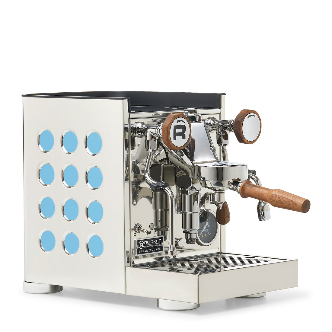 Rocket Espresso Appartamento TCA Espresso Machine - Stainless Steel with White Stripe