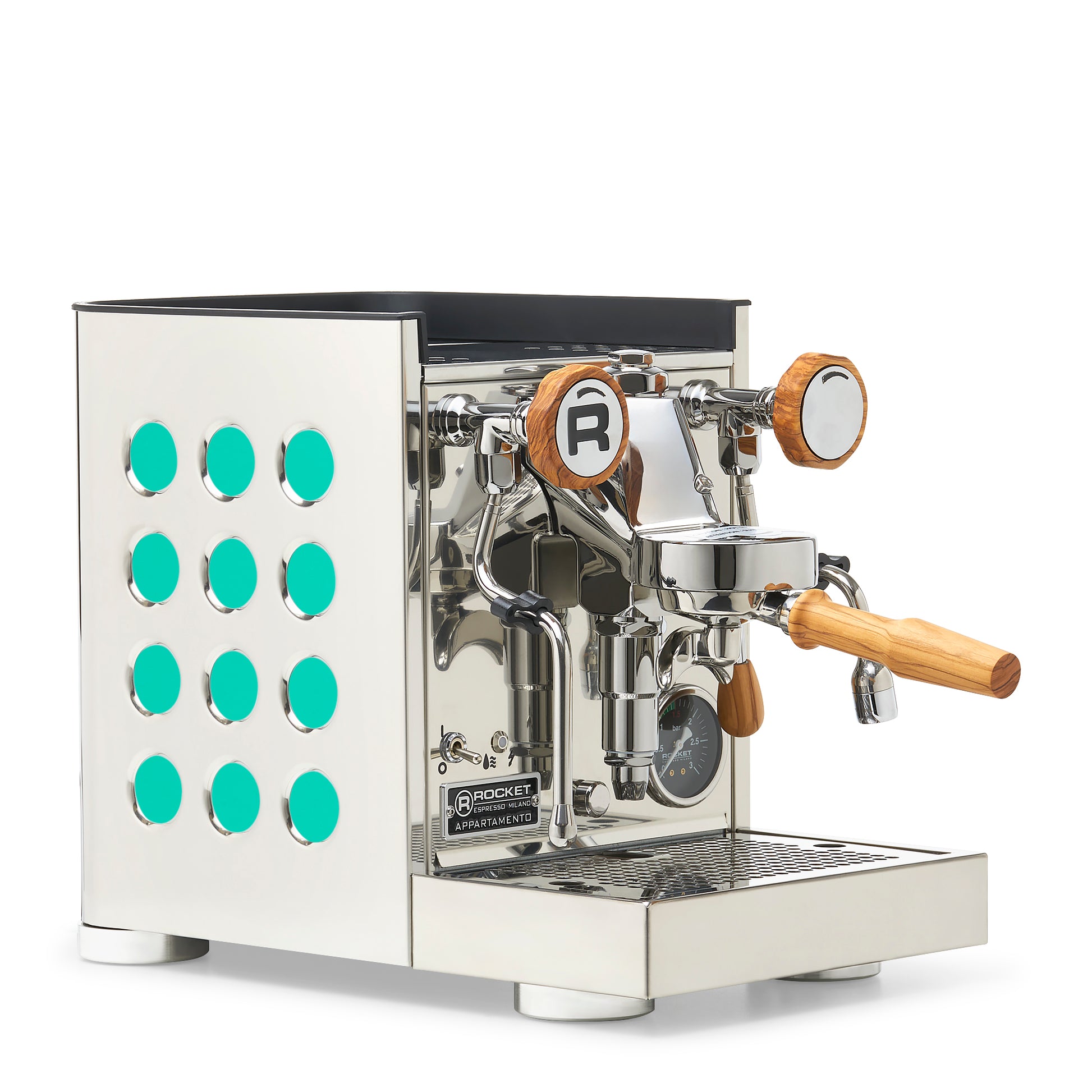 Rocket Espresso Appartamento TCA Espresso Machine - Stainless Steel with White Stripe