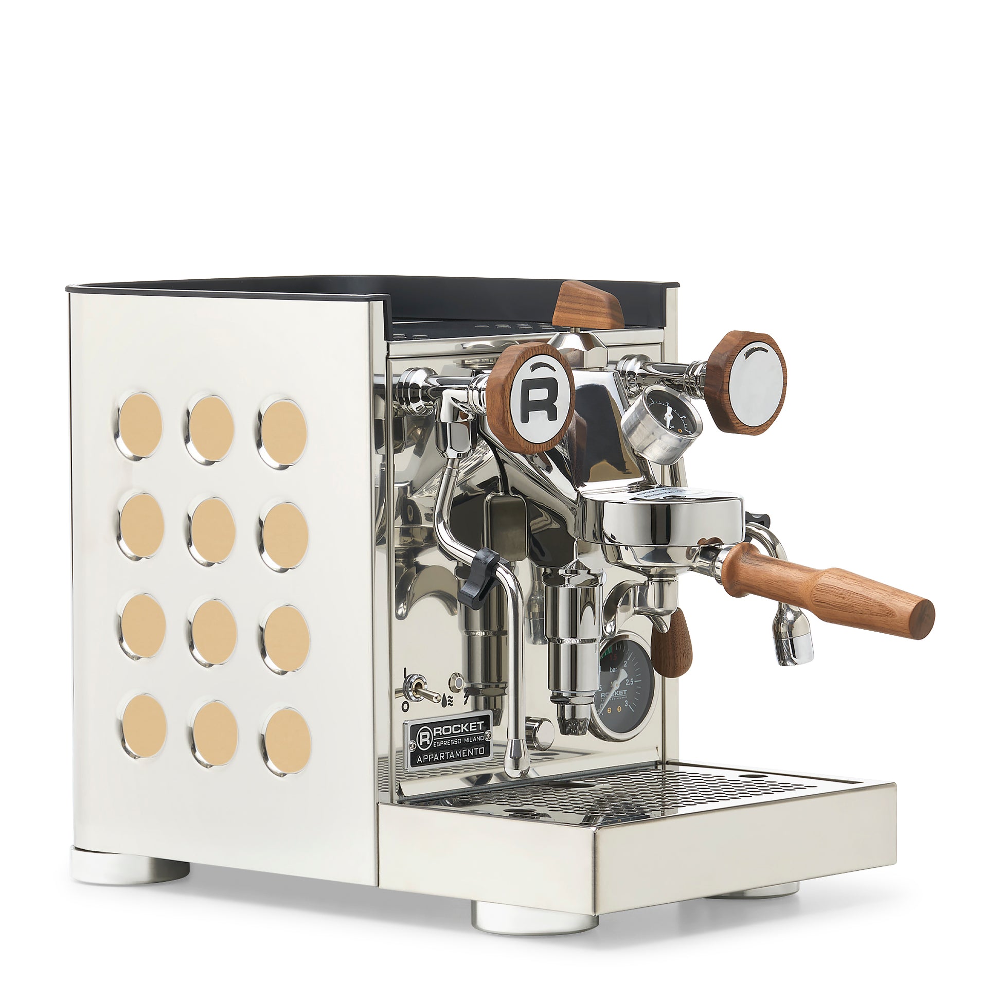 Rocket Espresso Appartamento TCA Espresso Machine - Stainless Steel with White Stripe