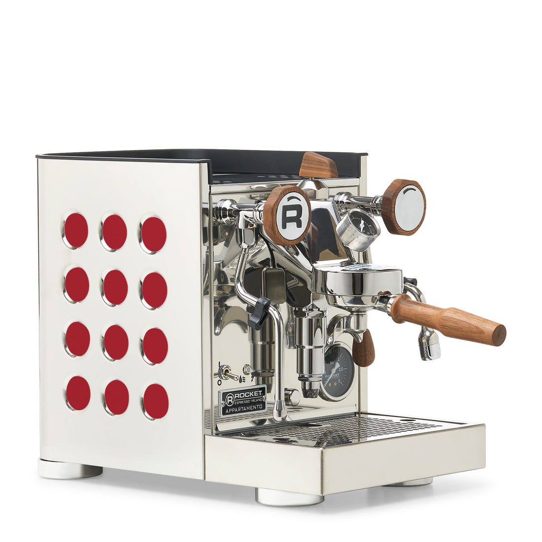 Rocket Espresso Appartamento TCA Espresso Machine - Stainless Steel with White Stripe