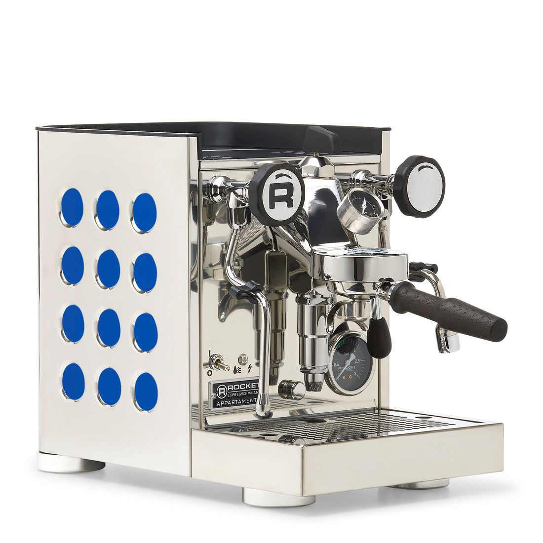 Rocket Espresso Appartamento TCA Espresso Machine - Stainless Steel with White Stripe
