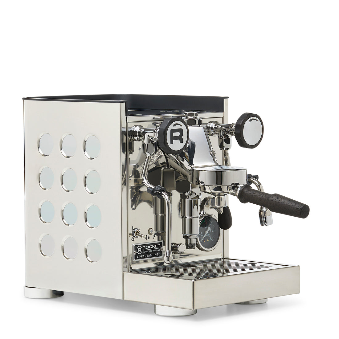 Rocket Espresso Appartamento TCA Espresso Machine - Stainless Steel with White Stripe