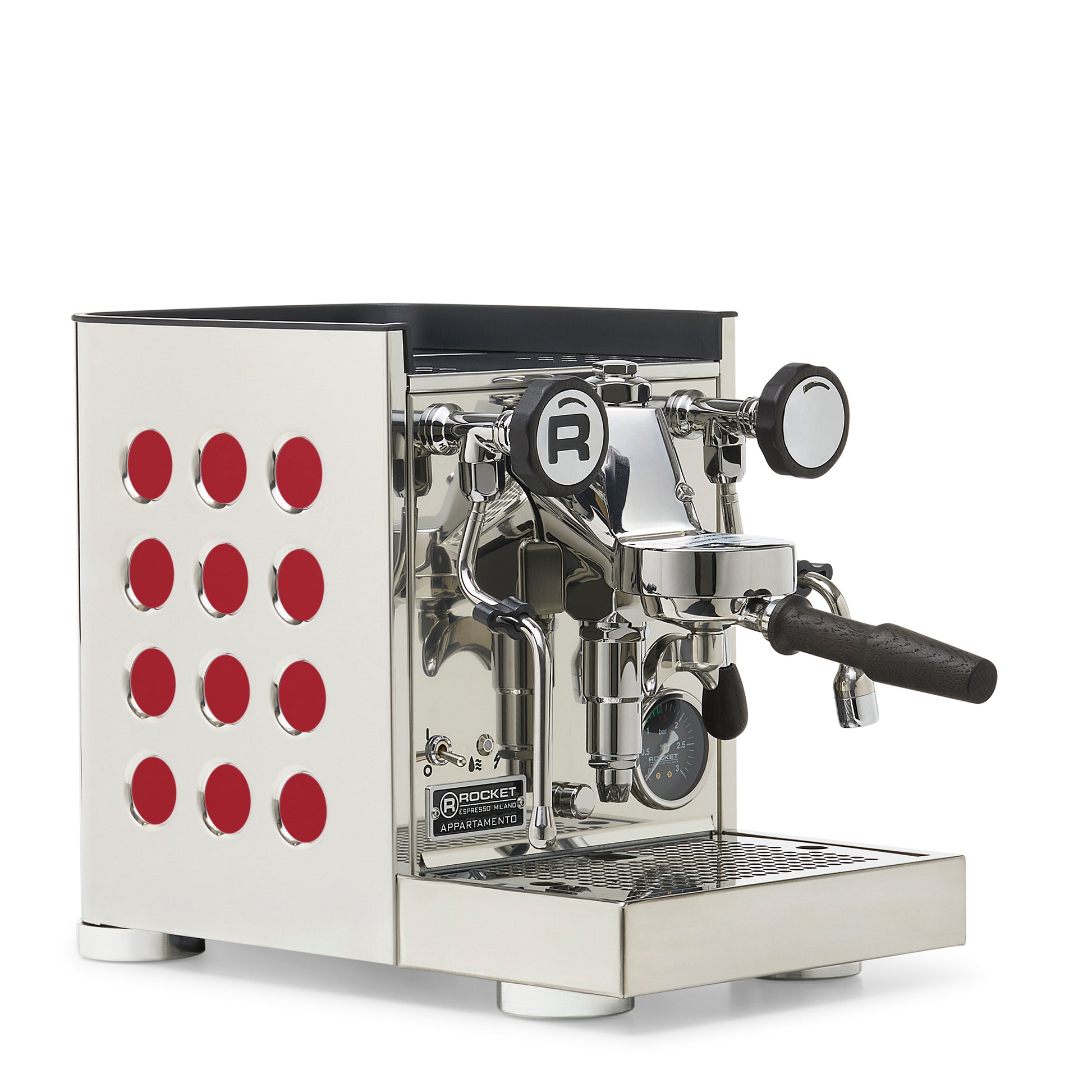 Rocket Espresso Appartamento TCA Espresso Machine - Stainless Steel with White Stripe