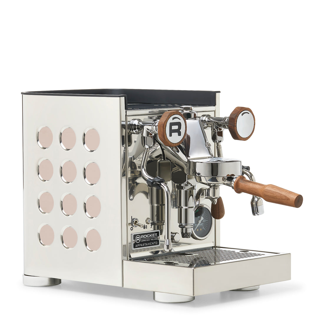 Rocket Espresso Appartamento TCA Espresso Machine - Stainless Steel with White Stripe