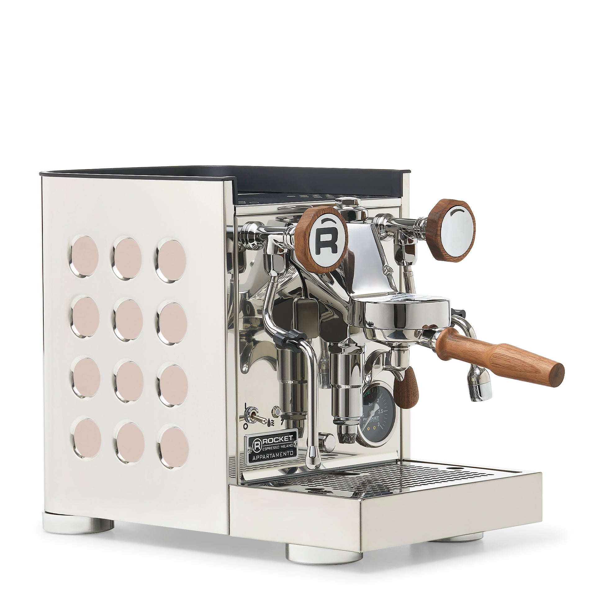 Rocket Espresso Appartamento TCA Espresso Machine - Stainless Steel with White Stripe