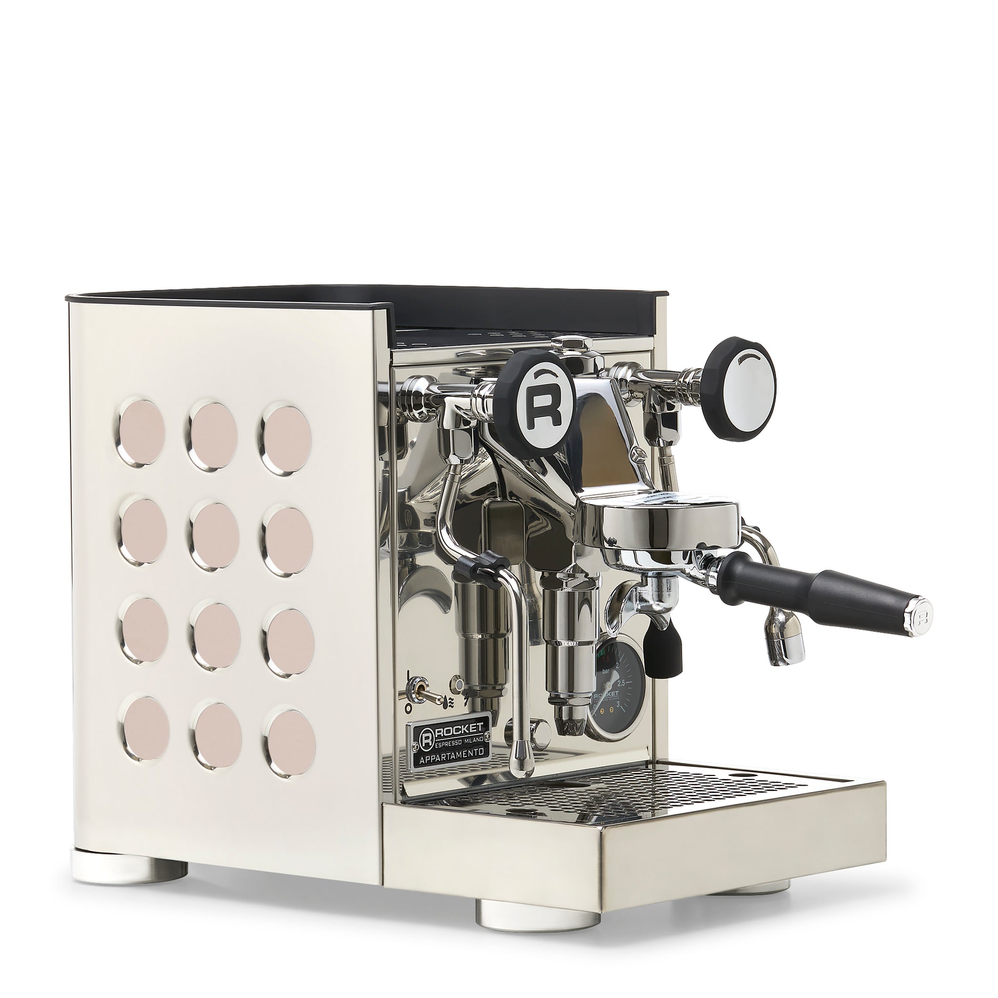 Rocket Espresso Appartamento TCA Espresso Machine - Stainless Steel with White Stripe