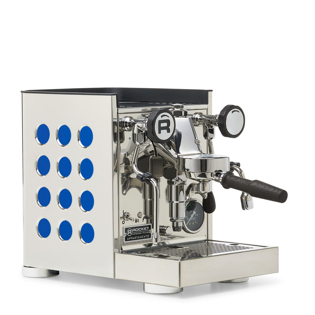 Rocket Espresso Appartamento TCA Espresso Machine - Stainless Steel with White Stripe