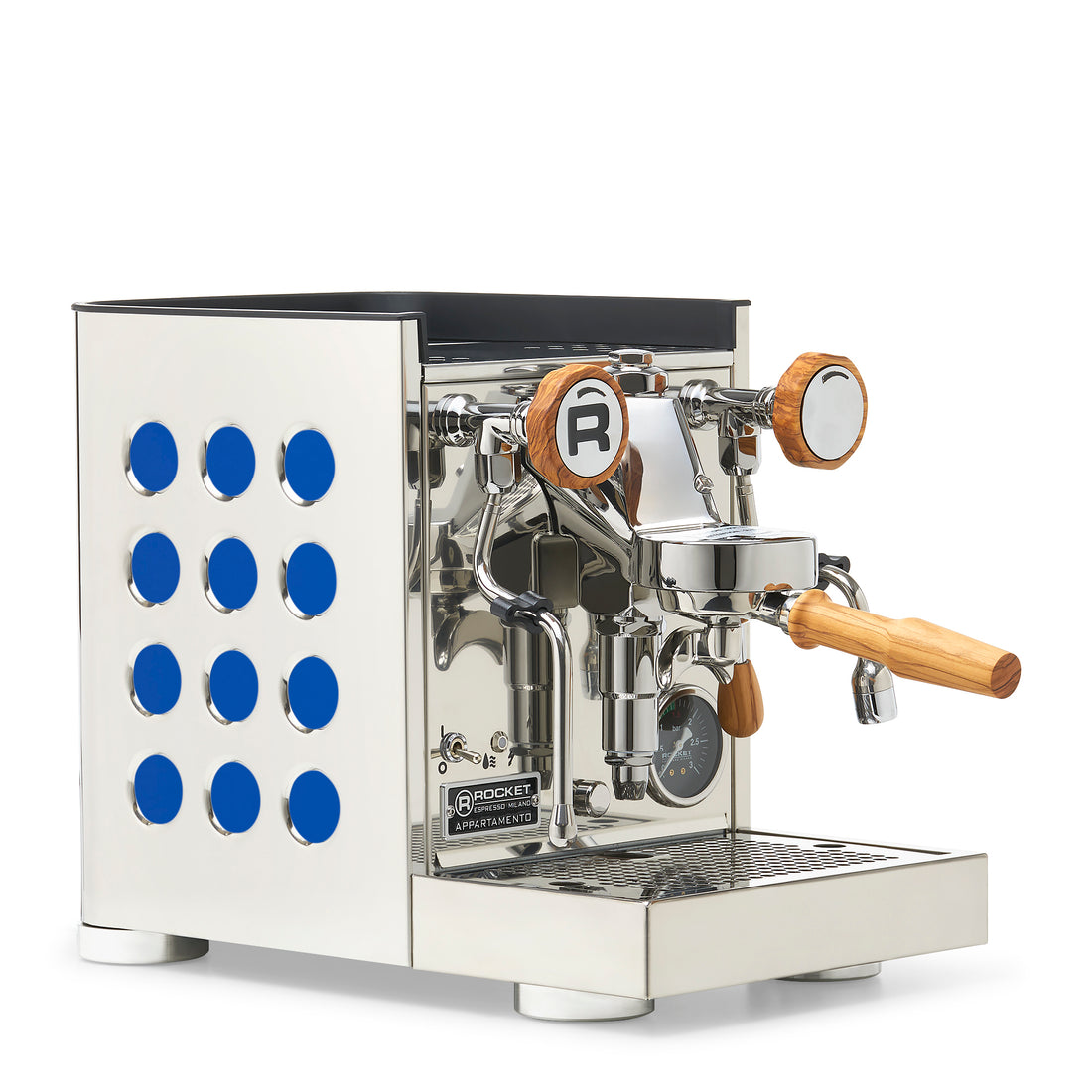 Rocket Espresso Appartamento TCA Espresso Machine - Stainless Steel with White Stripe