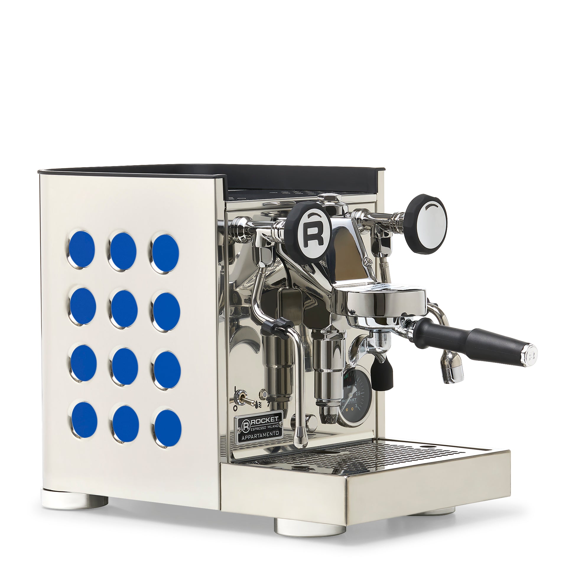 Rocket Espresso Appartamento TCA Espresso Machine - Stainless Steel with White Stripe