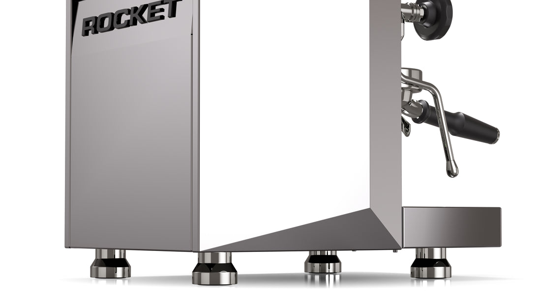 Rocket Espresso Giotto FAST R Stainless Steel Feet Detail || Stainless Steel