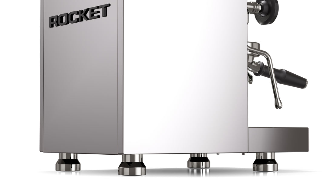 Rocket Espresso Mozzafiato FAST V Stainless Steel Feet Detail || Stainless Steel