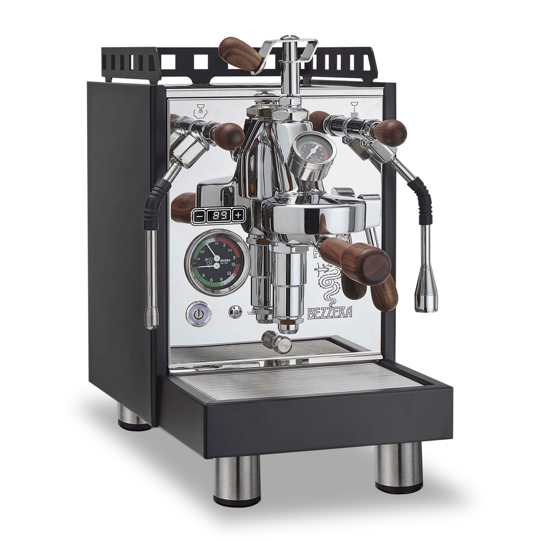 Bezzera Aria PID Espresso Machine with Flow Control - Total Black with Rosewood