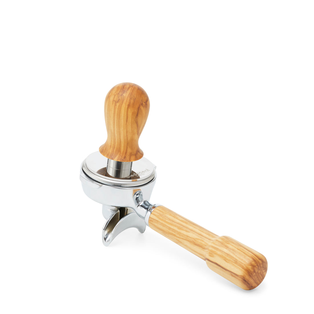 Wiedemann Wiedecent Tamper in Olive Wood in Portafilter || Olive Wood