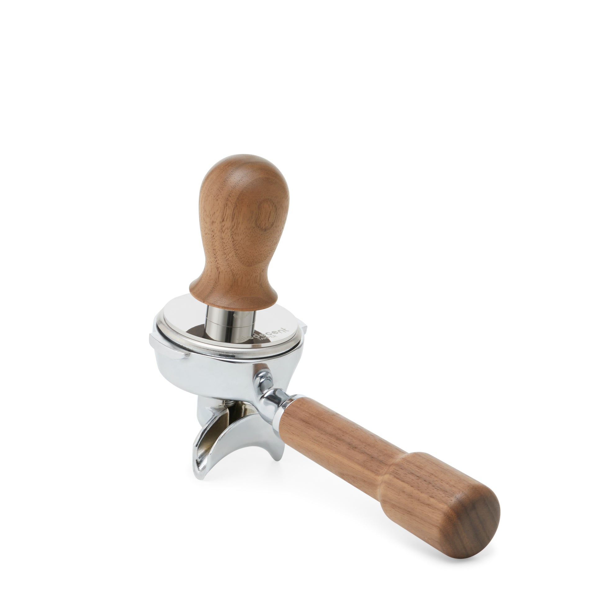 Wiedemann Wiedecent Tamper in Walnut in Portafilter || Walnut