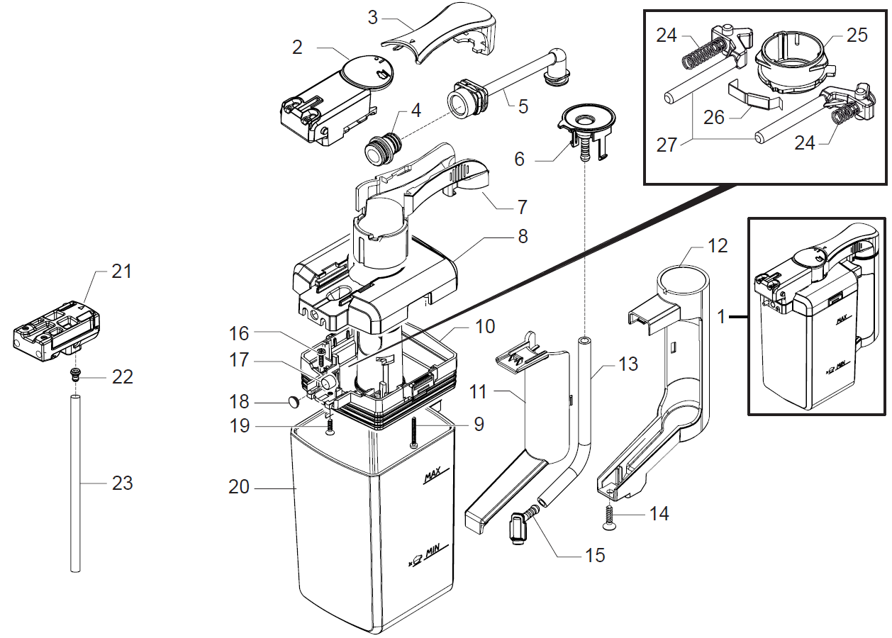 Gaggia Accademia SUP038G Part Diagram E74148 Whole Latte Love