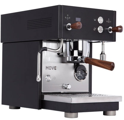 Image 1 of 17 - Profitec MOVE Black with American Walnut Right Facing || Walnut