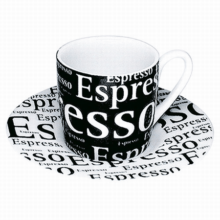 Konitz 3oz Writing Espresso Cup And Saucer Base