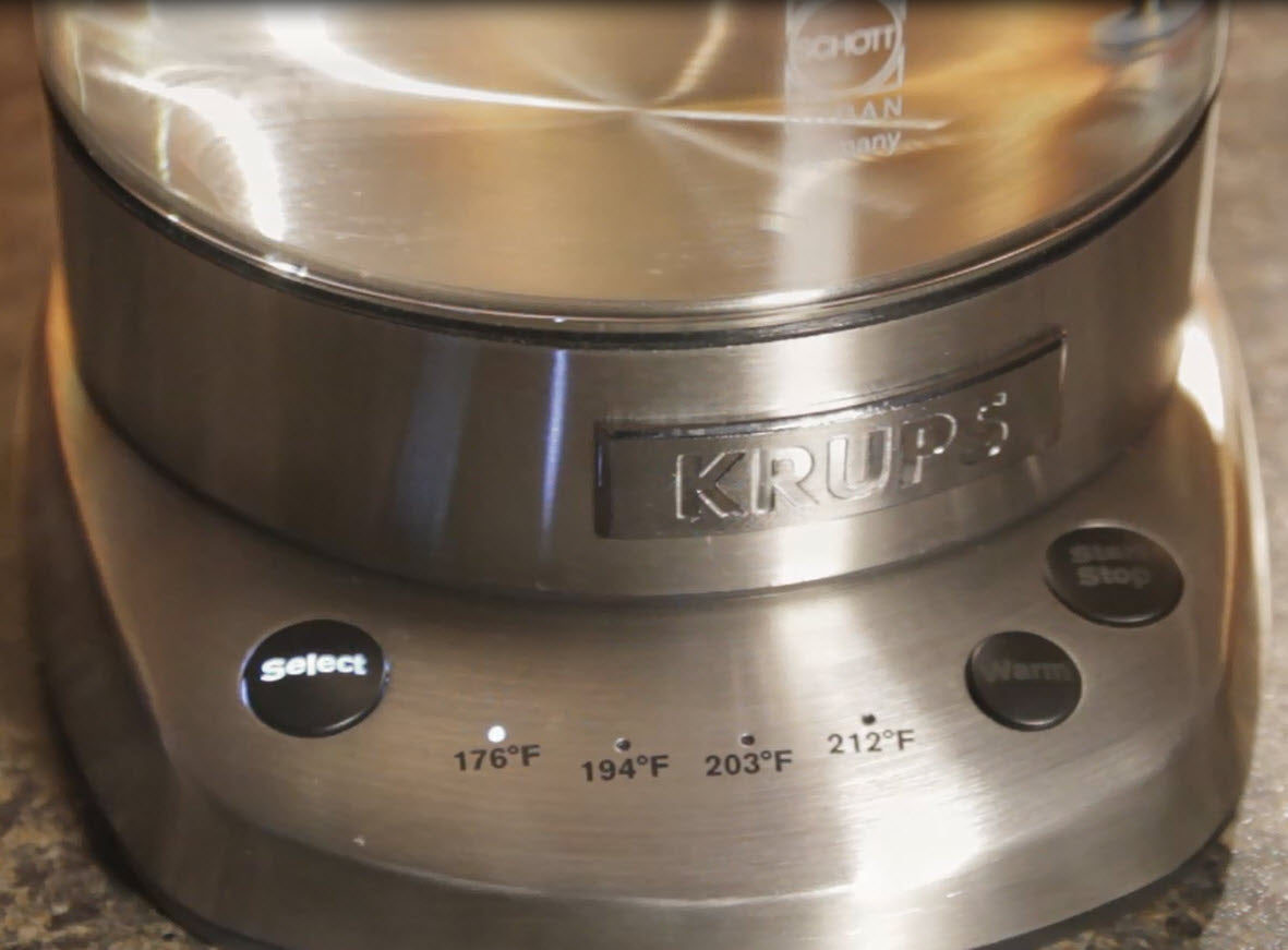 Krups FL700D51 Electric Glass Carafe Tea Maker Control Panel