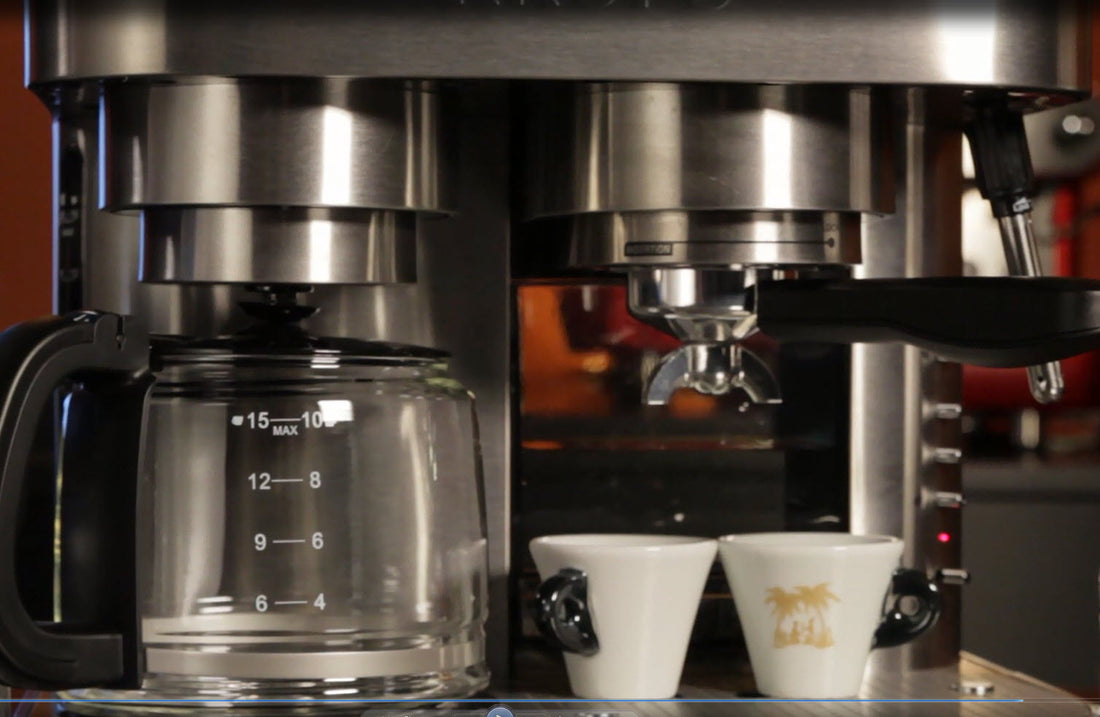 Krups XP604050 Combi Espresso Machine and 10-Cup Coffee Maker Carafe and Cups