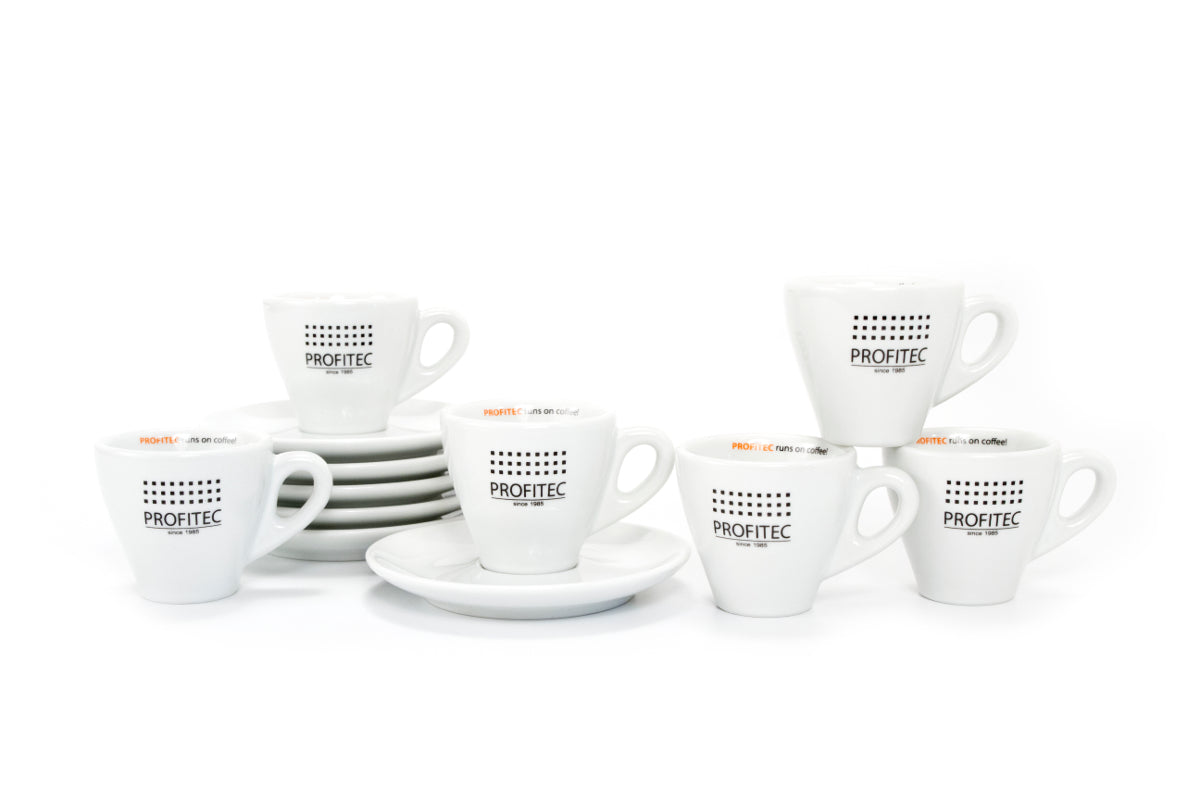 Profitec Espresso Cup Set (6 Cups and Saucers) Alt 1.