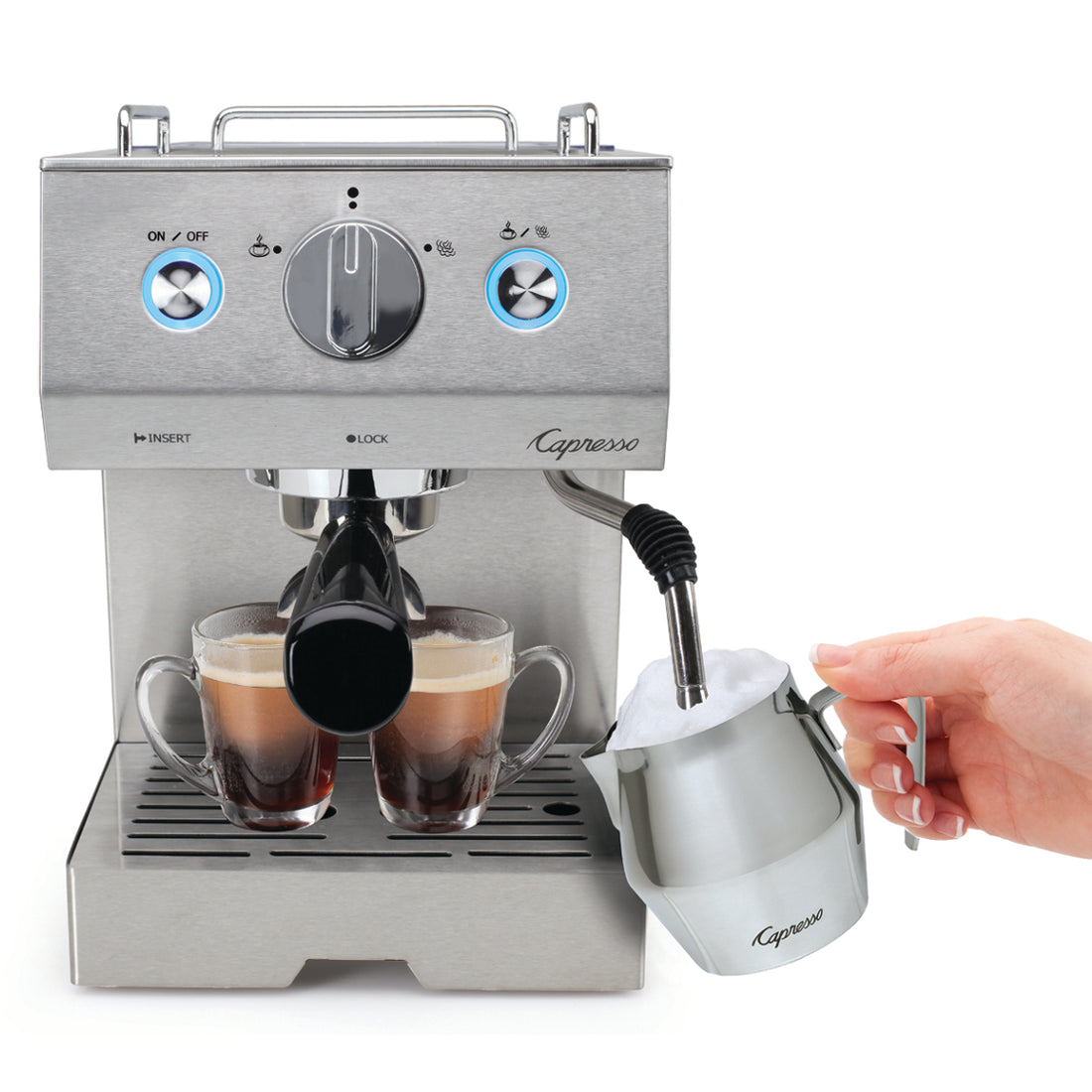 Capresso Cafe Pro Professional Espresso & Cappuccino Machine Frothing Milk