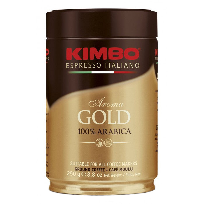 Kimbo Aroma Gold 100% Arabica 250g Ground Tin Base