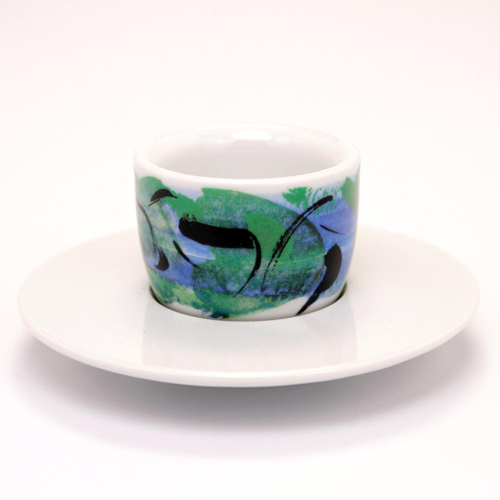 Francis Francis! Mou Cup And Saucer Green/Blue Base