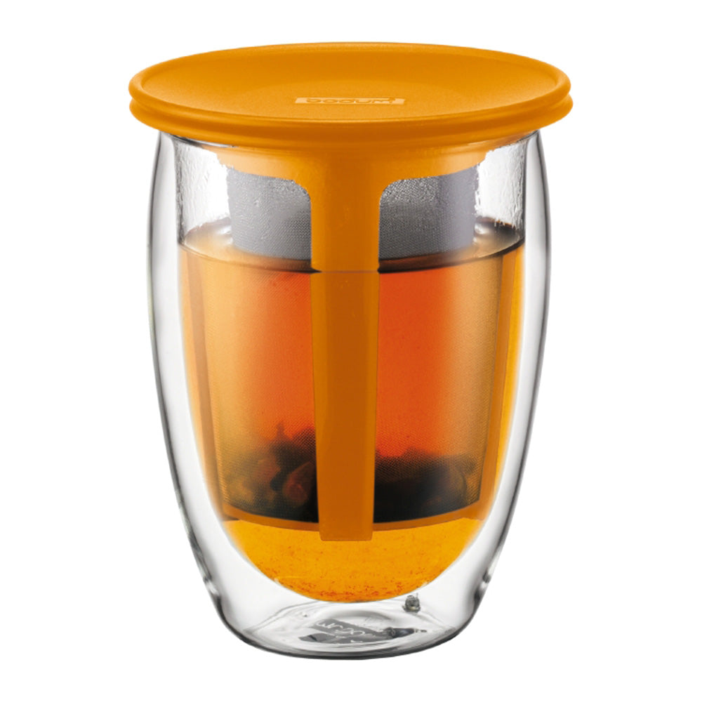 Bodum 12oz Tea for One with strainer in Orange