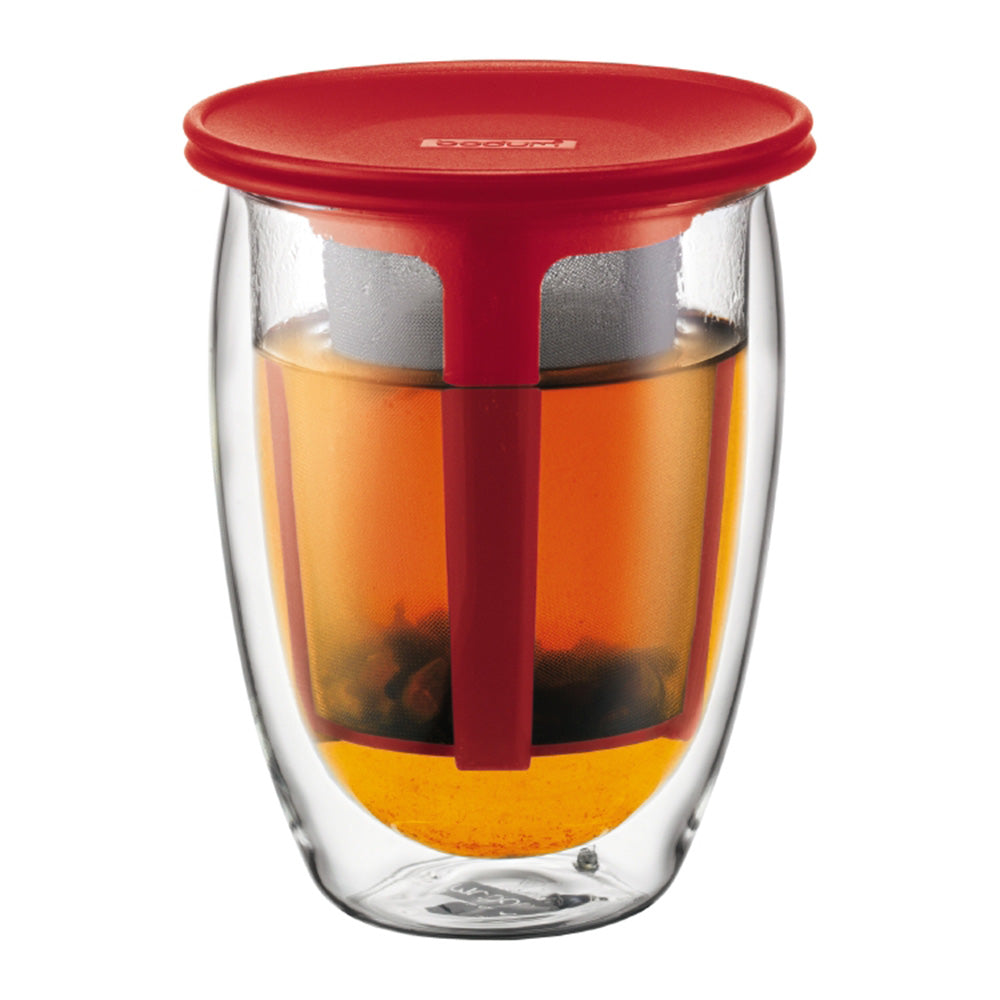 Bodum 12oz Tea for One with strainer in Red