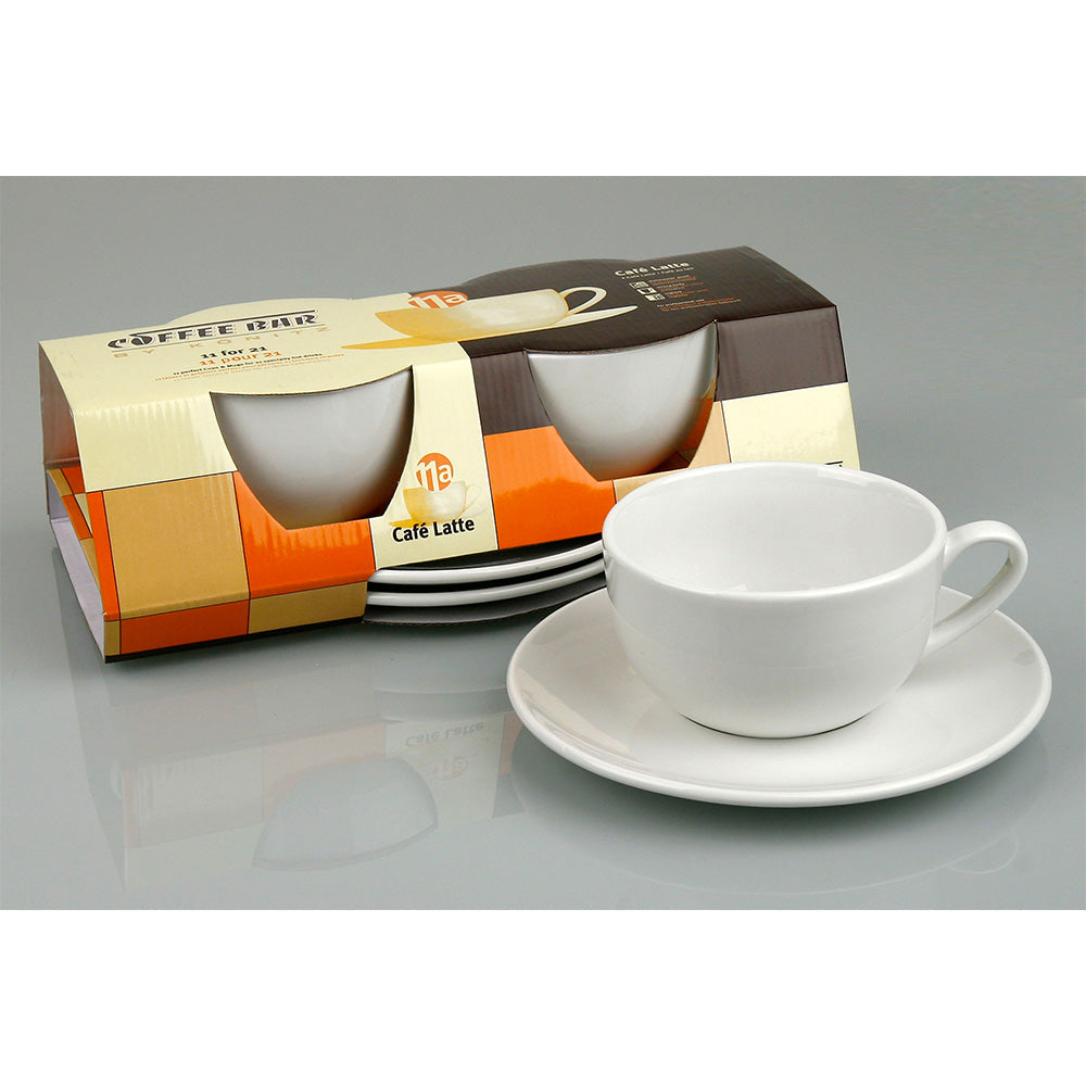 Konitz Set Of Two 15oz Cafe Latte Cups And Saucers Base