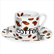 Konitz 3oz Coffee Collage Espresso Cup And Saucer Base