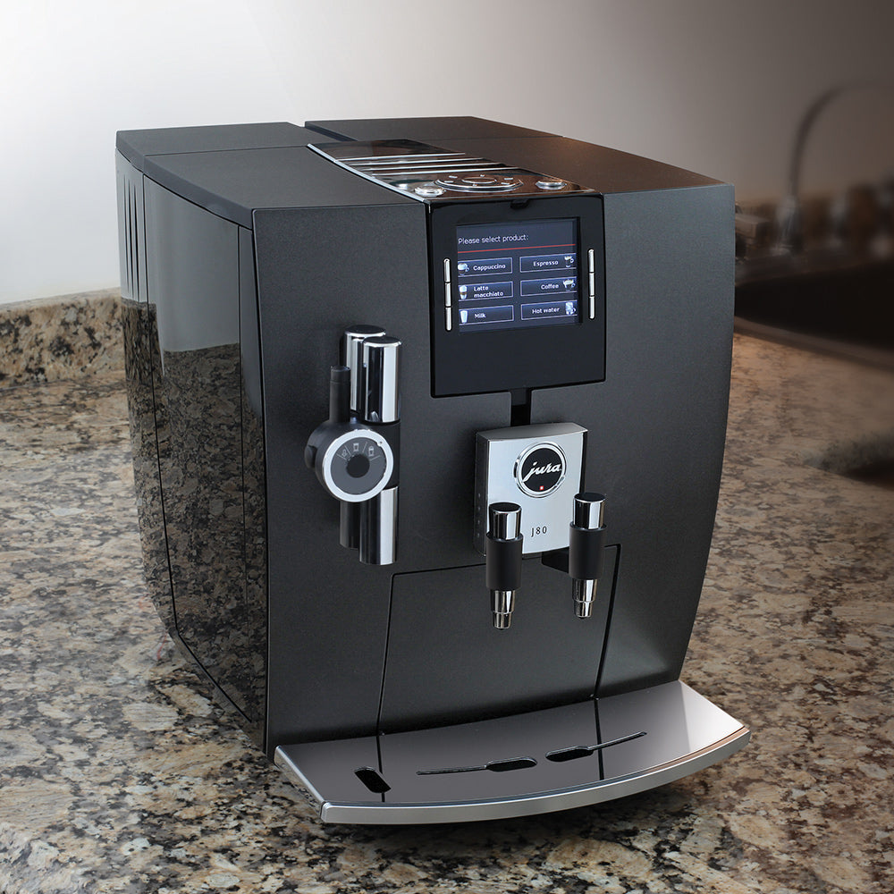 Jura J80 Matte Black One Touch Automatic Espresso Machine - Lifestyle