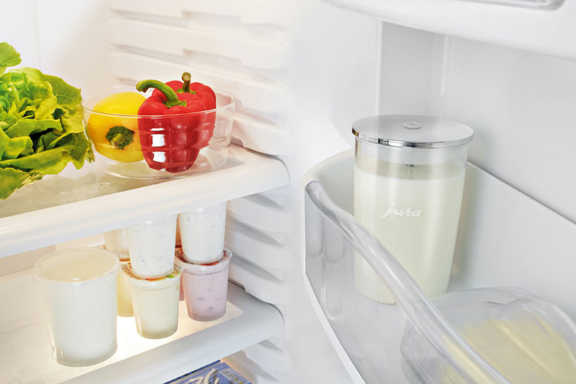 Jura Glass Milk Container - In Refrigerator