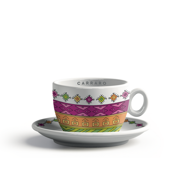 Carraro Caffe del Villaggio Cup and Saucer - Latte – Whole Latte Love Carraro Caffe del Villaggio Cup and Saucer - Latte – Whole Latte Love